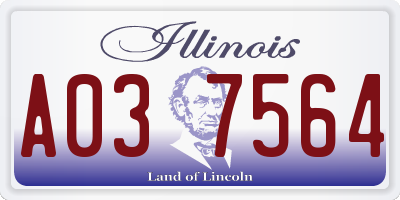 IL license plate A037564