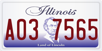 IL license plate A037565