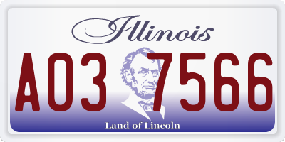 IL license plate A037566