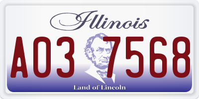 IL license plate A037568