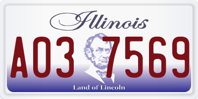 IL license plate A037569