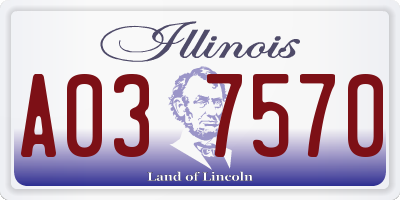 IL license plate A037570