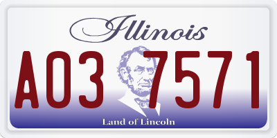 IL license plate A037571