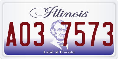 IL license plate A037573