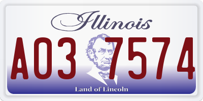 IL license plate A037574