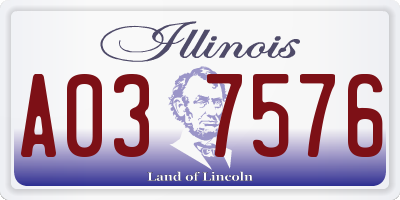IL license plate A037576