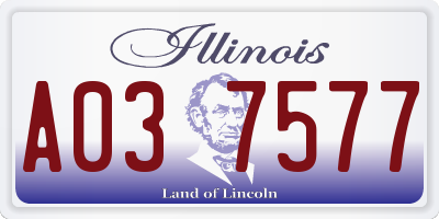 IL license plate A037577