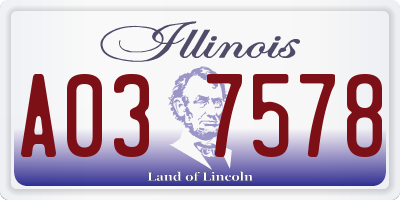 IL license plate A037578