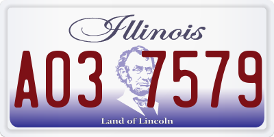 IL license plate A037579