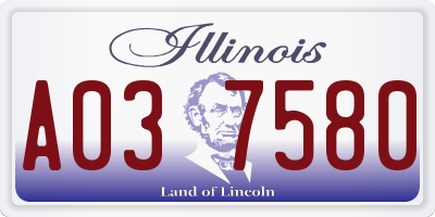 IL license plate A037580