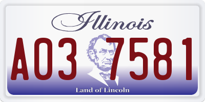 IL license plate A037581