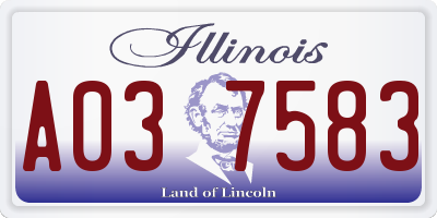 IL license plate A037583