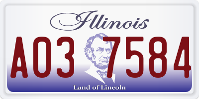 IL license plate A037584