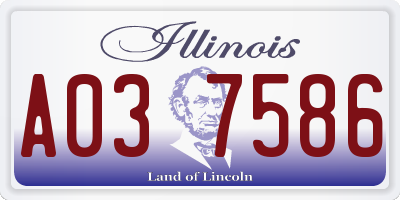 IL license plate A037586