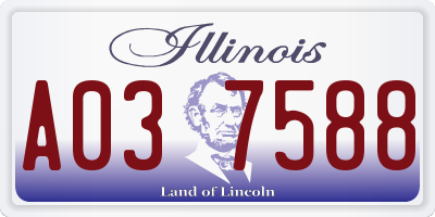 IL license plate A037588