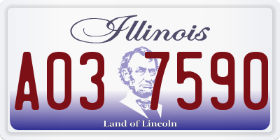 IL license plate A037590