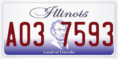 IL license plate A037593
