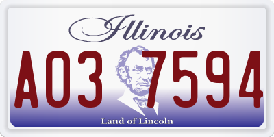 IL license plate A037594