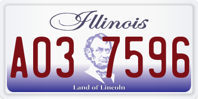 IL license plate A037596