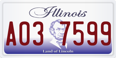 IL license plate A037599