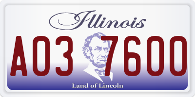 IL license plate A037600