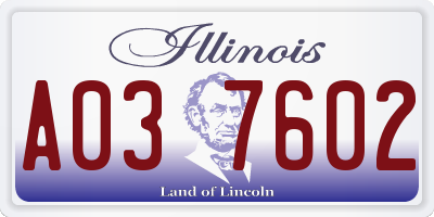IL license plate A037602