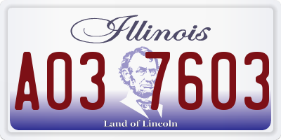 IL license plate A037603