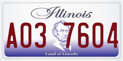 IL license plate A037604