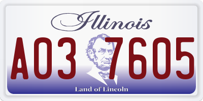 IL license plate A037605