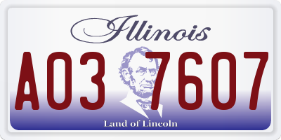 IL license plate A037607