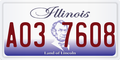 IL license plate A037608