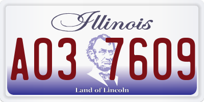 IL license plate A037609