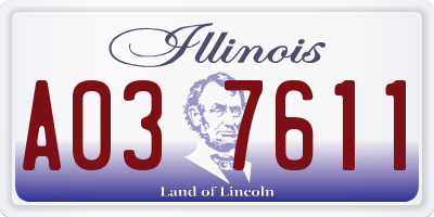 IL license plate A037611