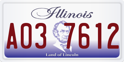 IL license plate A037612