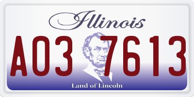 IL license plate A037613