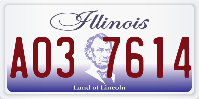 IL license plate A037614