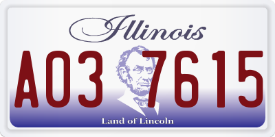 IL license plate A037615