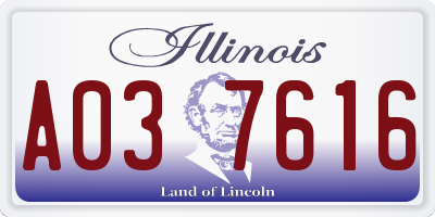 IL license plate A037616