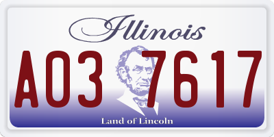 IL license plate A037617