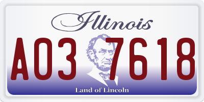 IL license plate A037618