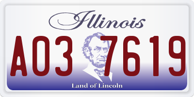 IL license plate A037619