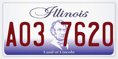 IL license plate A037620