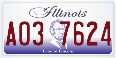 IL license plate A037624