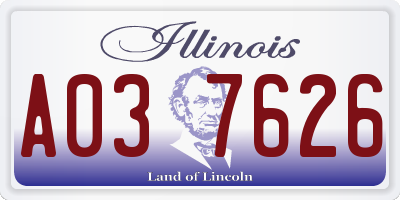 IL license plate A037626