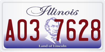 IL license plate A037628