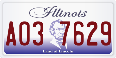 IL license plate A037629
