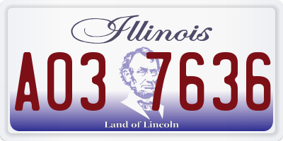 IL license plate A037636