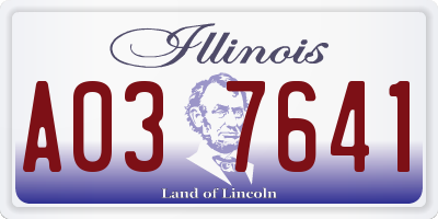 IL license plate A037641