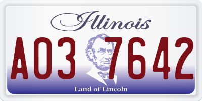 IL license plate A037642