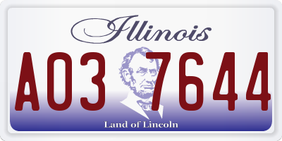 IL license plate A037644